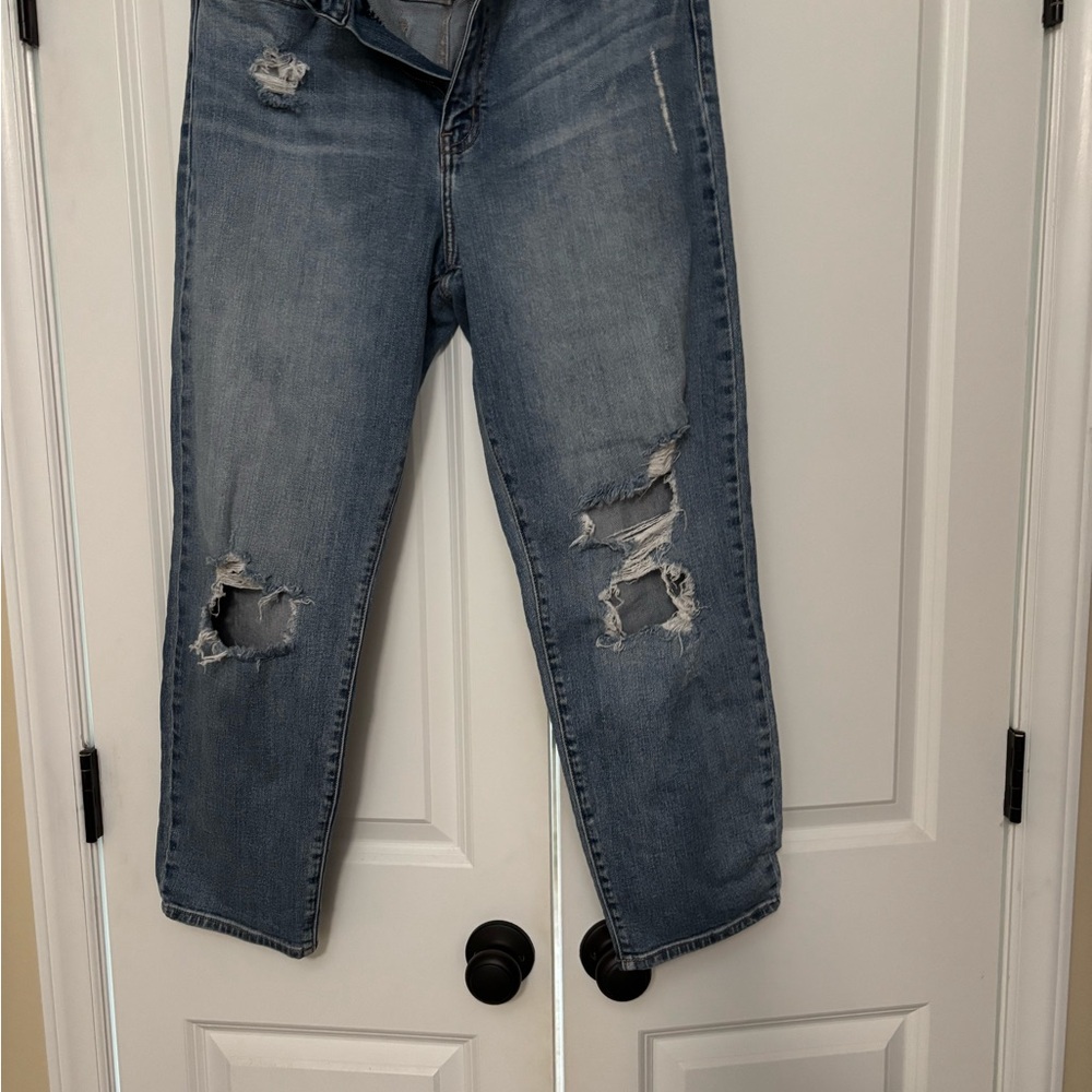 Fashion Nova Blue Boyfriend Jeans Distressed Relaxed Fit